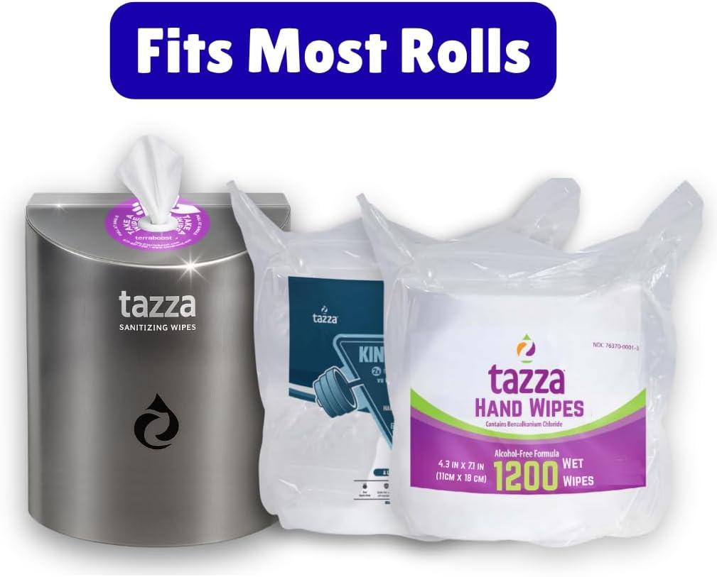 image:imageTazza Stainless Steel WallMounted Gym Equipment Wipe Dispenser NoTouch Sanitizing Wipes Holder Easy to Install amp Refill Ideal for Gyms Studios amp Commercial Use