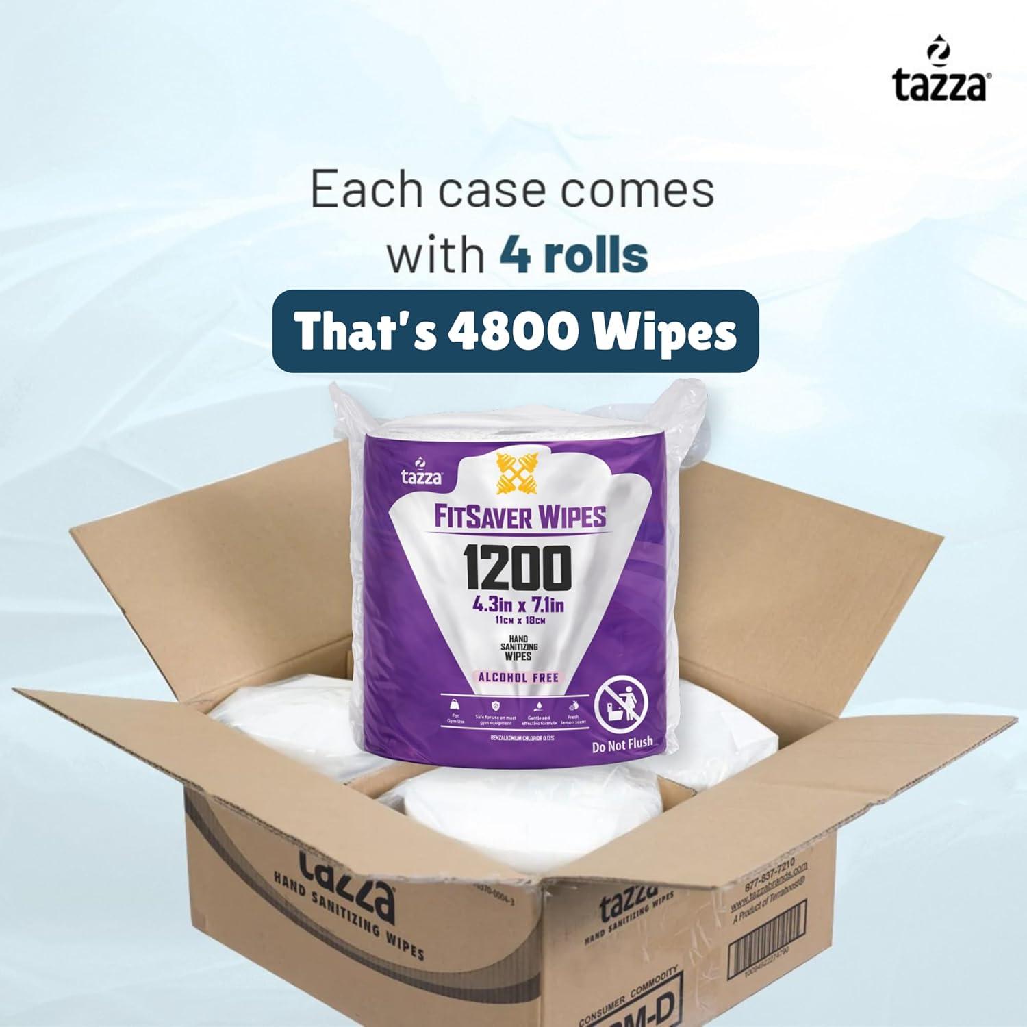 image:imageTazza TAZZAWP1200 Wet Wipes Bulk 4 x 1200 Ct Durable PreSaturated Cleaning Gym Equip Wipes 1 penny a wipe