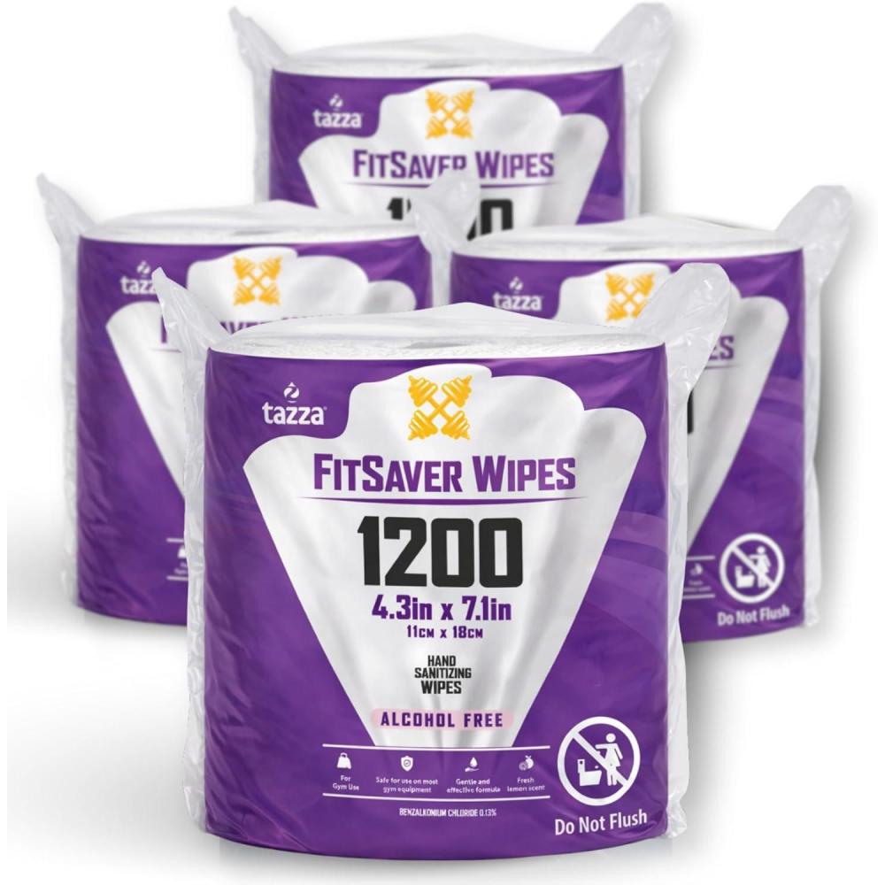 image:imageTazza TAZZAWP1200 Wet Wipes Bulk 4 x 1200 Ct Durable PreSaturated Cleaning Gym Equip Wipes 1 penny a wipe