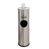 image:imageTazza Gym Equipment Wipe Dispenser with Stainless Steel Floor Stand Builtin Trash Can Fitness Equipment Wipes Holder 15 Gallon Silver