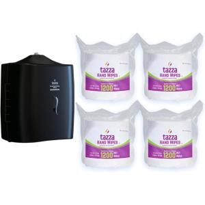 Black Wall Mounted wipe dispenser PLUS our #1 wipe 4 * 1200 Count (4800 total)