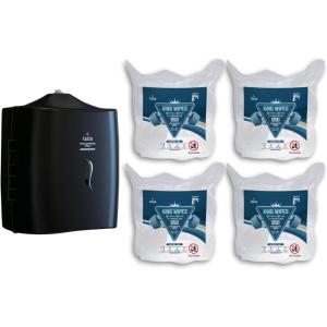 Black Wall Mounted wipe dispenser PLUS our #1 wipe 4 * 950 Count (3800 total)
